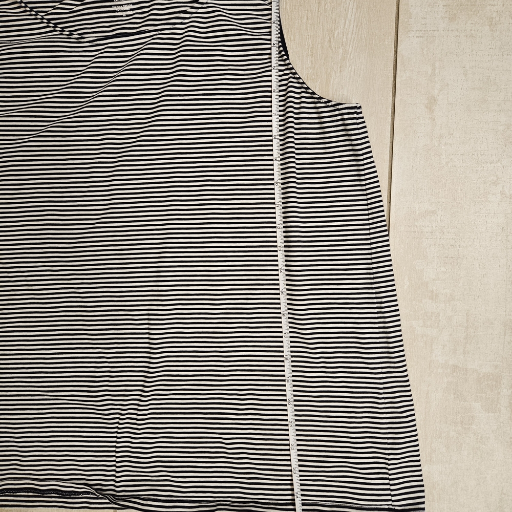 J. Jill Navy and White Striped Pima Cotton Tank Top Sz XL Tall - Picture 4 of 5